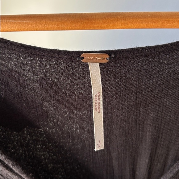 Free people Ti Amo black Floral embroidered mini Dress Size S - Picture 8 of 10